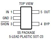 LT1761ES5-3.3 pin configuration