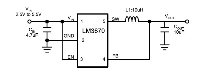 LM3670MF-ADJ pin connection