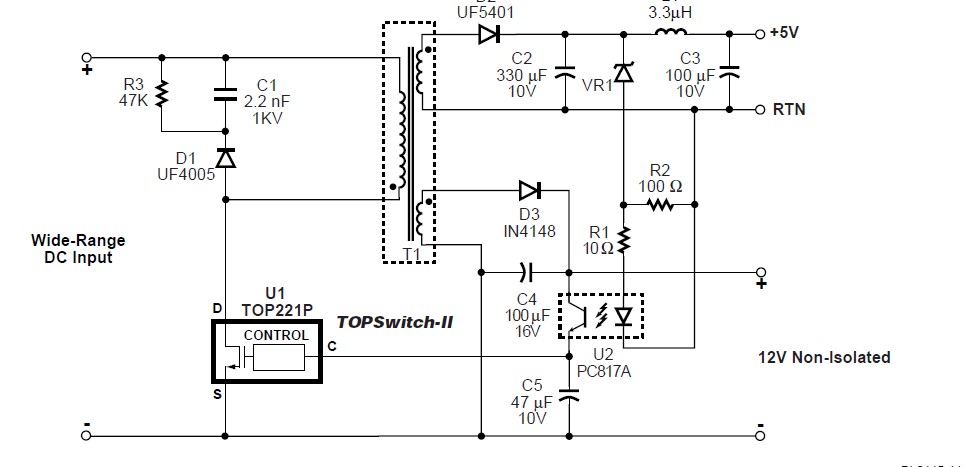  TOP222YN pin connection