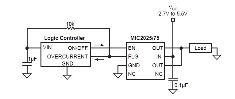 MIC2025-1YMM pin connection