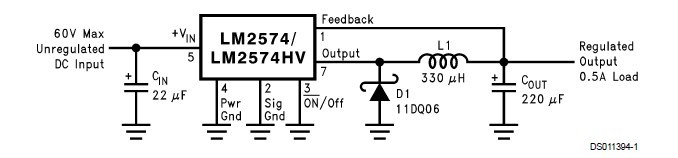 LM2574M-5.0 typical application