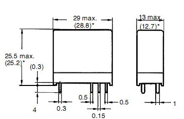 G2R-2 DC12V package dimensions