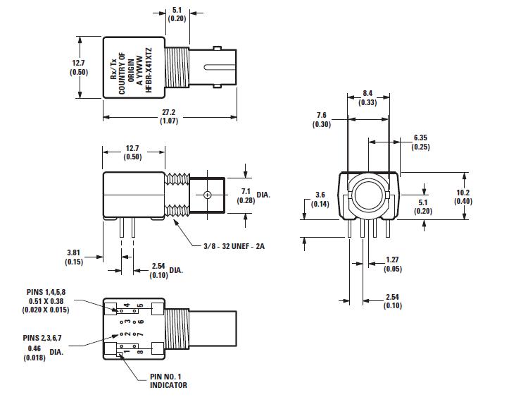 HFBR-1414TZ package dimensions