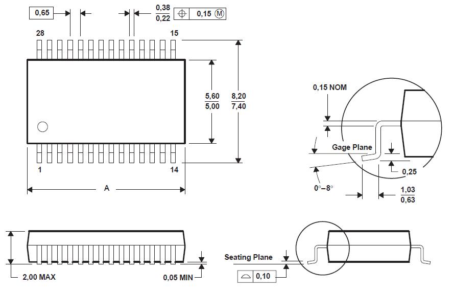 TPIC46L02DBR package dimensions