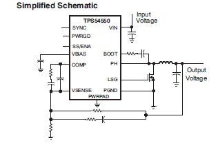 TPS54550PWPR pin connection