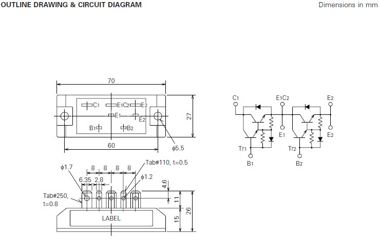 QM20DX-H outline drawing & circuit diagram