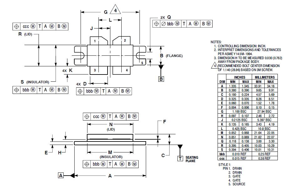 MRF377H package dimensions