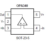 OPA340NA pin configuration
