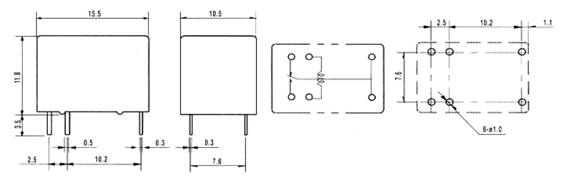 HRS1KH-S-DC5V package dimensions