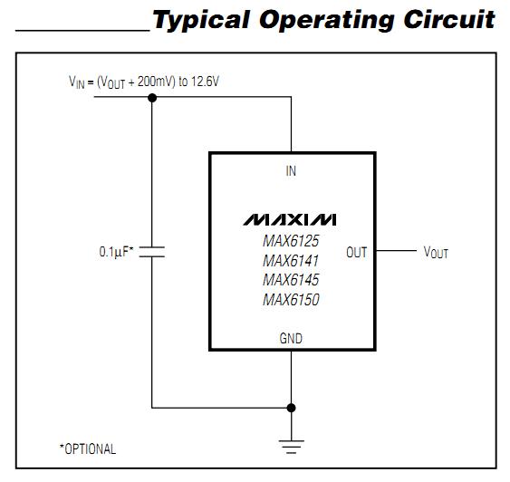 MAX6125EUR typical operation diagram