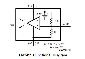 LM3411AIM5X-5.0 functional diagram