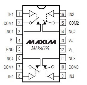 MAX4664ESE+ block diagram