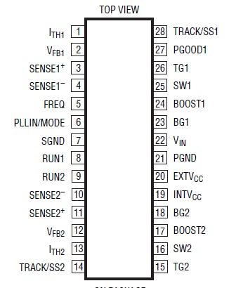 LTC3857EGN-1#PBF pin configuration