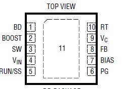LT3481EMSE#PBF pin configuration