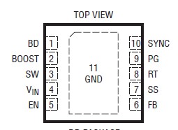 LT3971EDD-3.3#PBF pin configuration