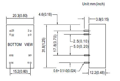 DCW03B-05 package dimensions