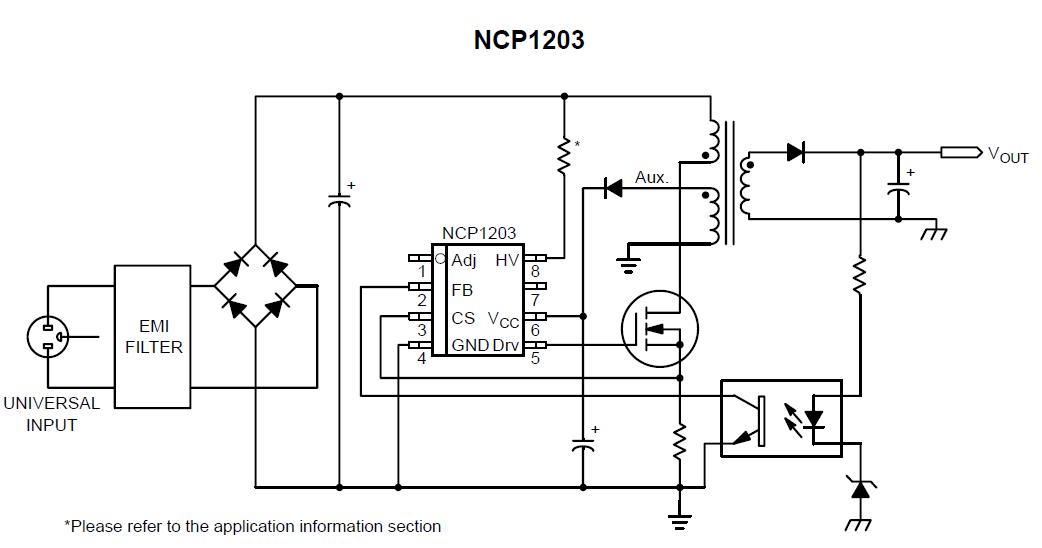 NCP1203D100R2G block diagram