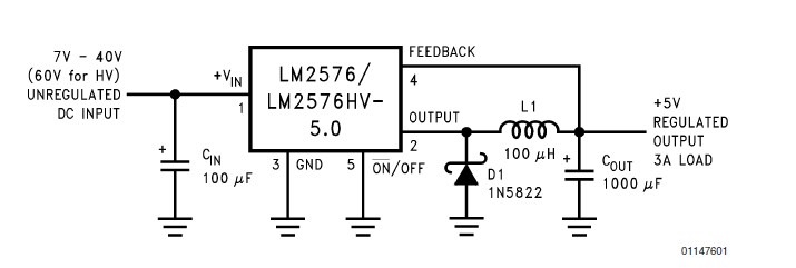 LM2576SX-5.0/NOPB pin connection