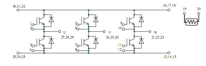 6MBI75UB-120 circuit diagram