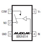 MAX4514ESA+T pin connections
