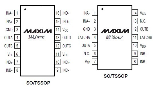 MAX9201ESE pin configuration