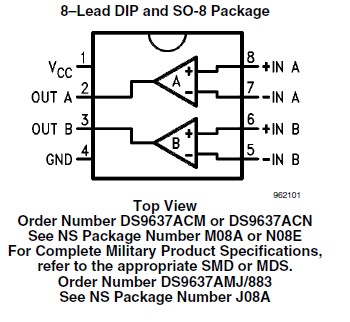  DS9637ACN pin connection