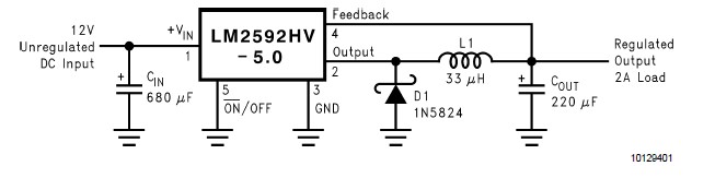 LM2592HVSX-5.0/NOPB pin connection