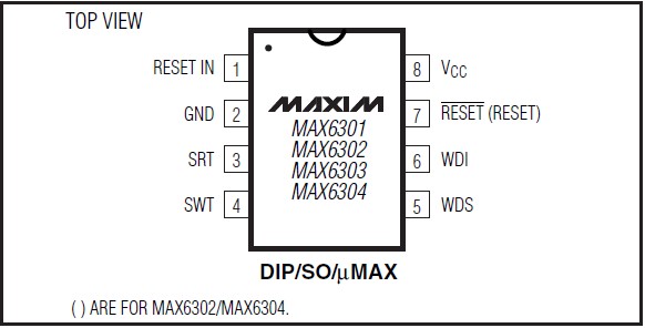  MAX6301ESA pin connection