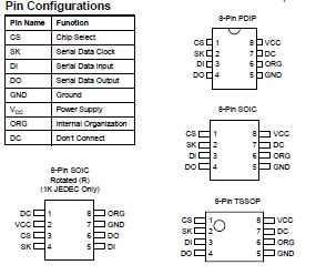  AT93C46-SU18 pin connection