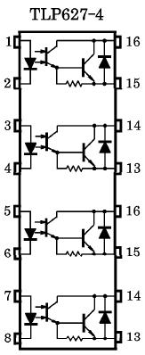 TLP627-4(F) pin configuration