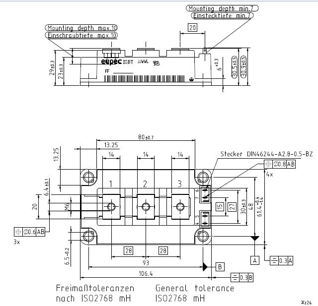 FF300R12KS4 package dimensions