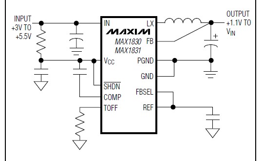  MAX1830EEE-T pin connection
