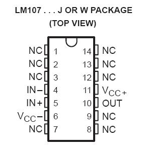 LM107J Pin Configuration