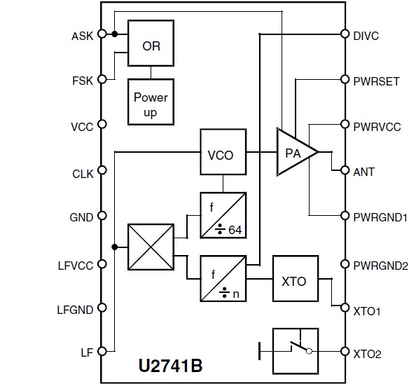 U2741B-NFBG3Y pin connection