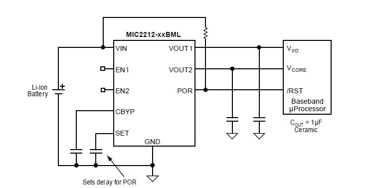 MIC2212-GMYML TR pin connection
