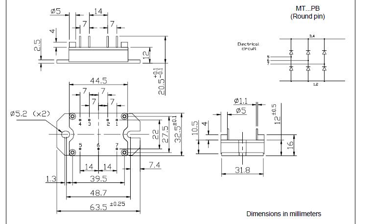100MT160PB package dimensions