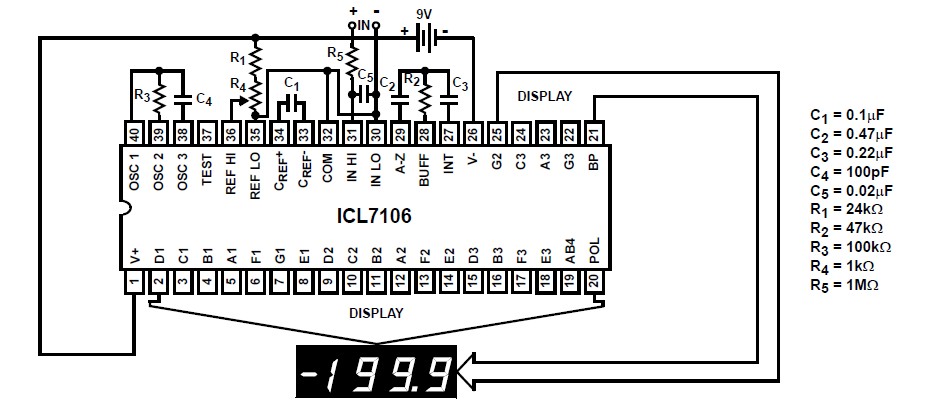 ICL7106CPLZ block diagram 