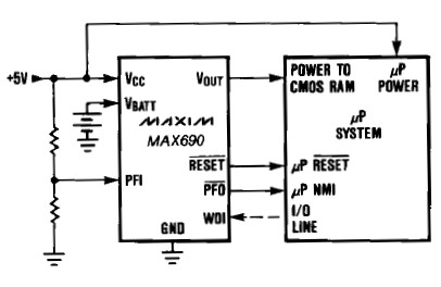 MAX691CPE operating circuit