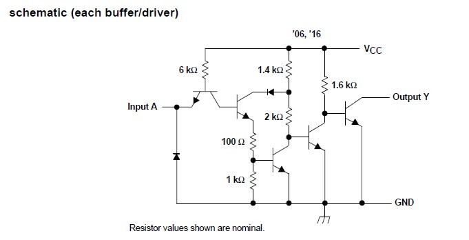 SN7406DR block diagram