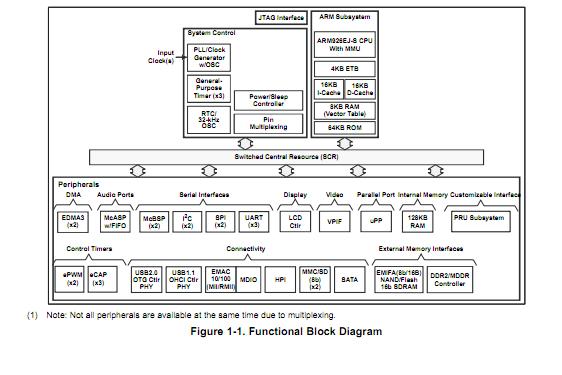 AM1808BZWT3 functional block diagram