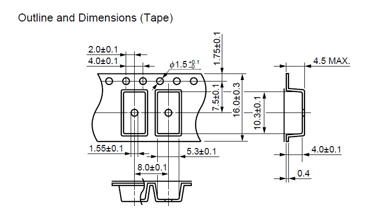 PS2501-2 outline and dimensions