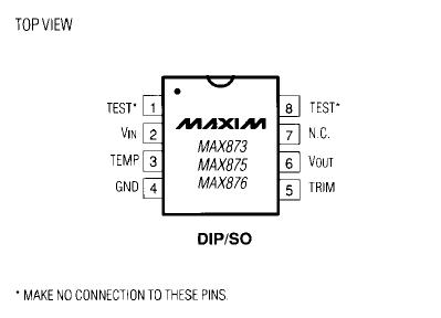 MAX873AESA Pin Configuration