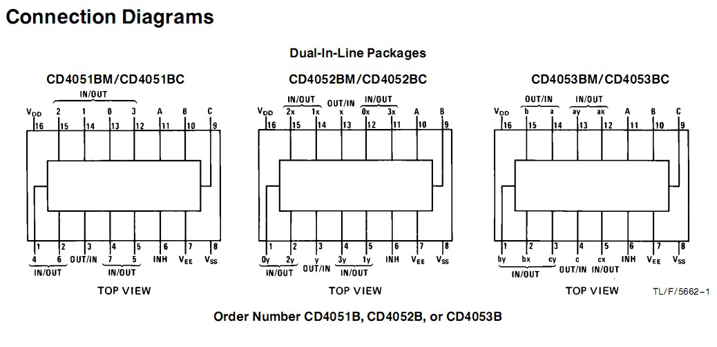CD4053BCM connection diagram