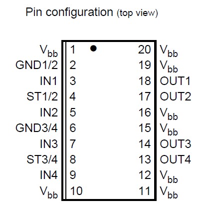 BTS711L1 pin configuration