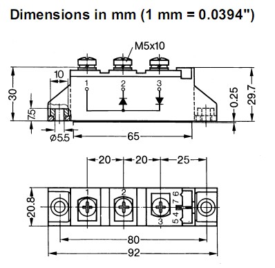 MDD95-16N1B dimensions