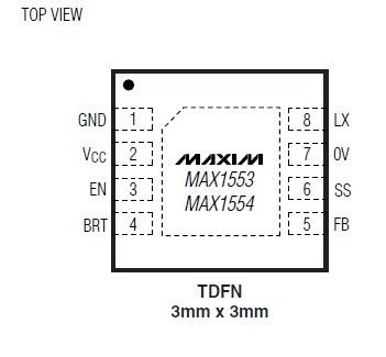 MAX1554ETA pin configuration