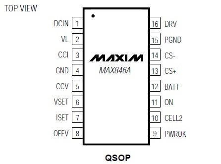 MAX846AEEE-T6074 Pin Configuration
