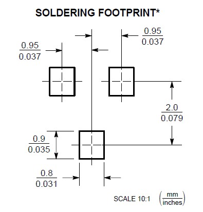 BSS84LT1G soldering footprint