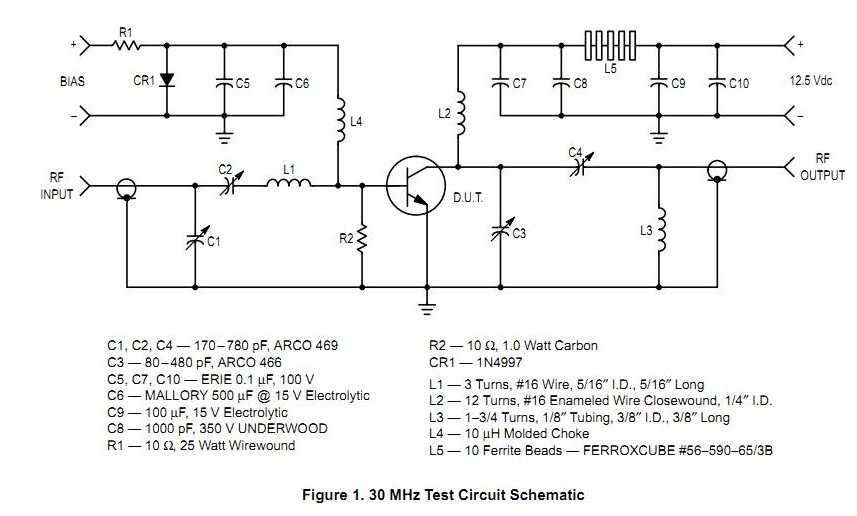MRF421 test circuit