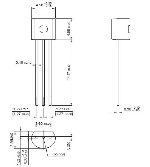 KSP2222A Package Dimensions